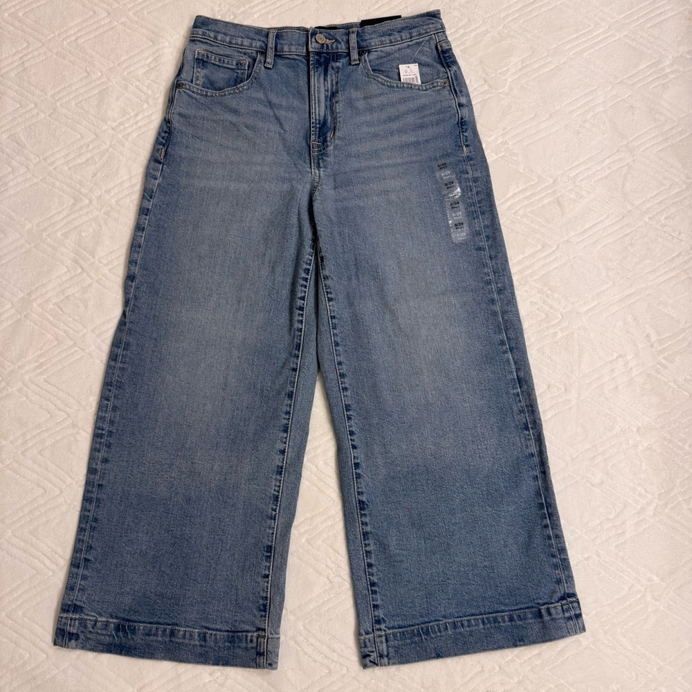 NWT GAP Flare Wide-Leg Crop Jeans in Classic Blue 8/29S